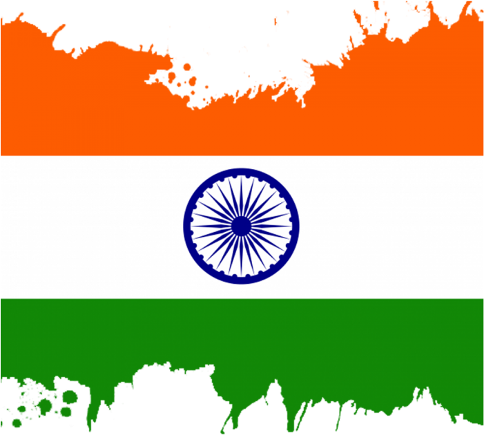 Abstract Indian Flag Ink Splatter PNG Image