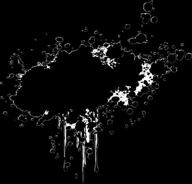 Abstract Ink Splashon Black Background PNG Image