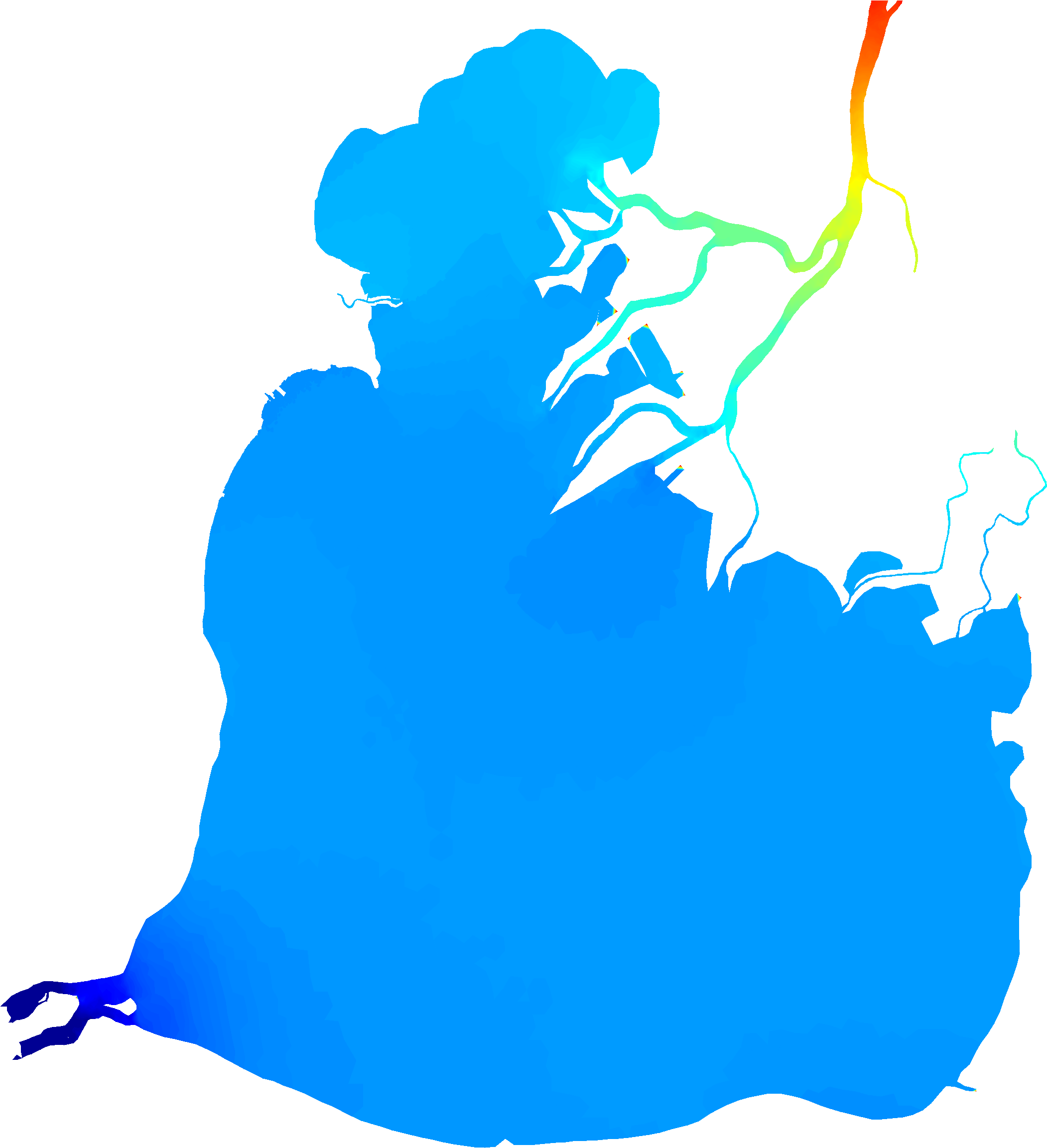 Abstract Lakeand River System Map PNG Image