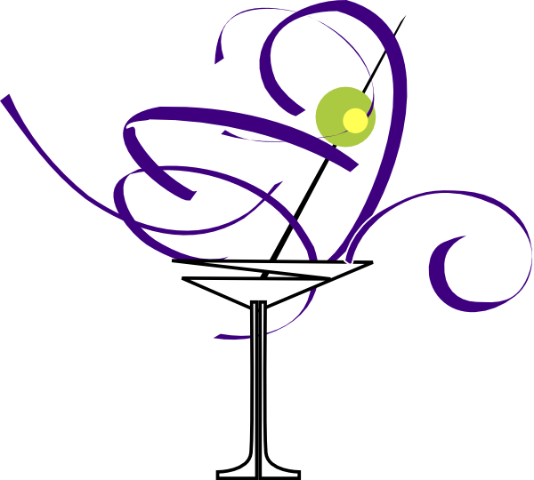 Abstract Martini Glass Art PNG Image