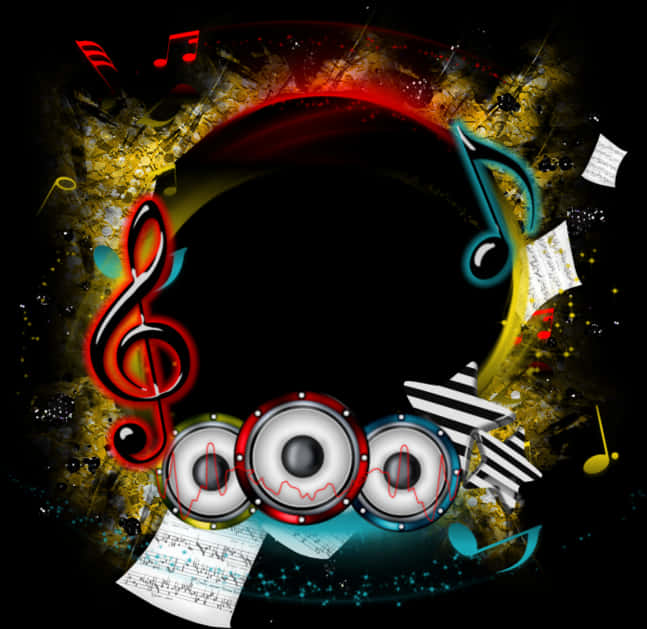 Abstract Musical Explosion PNG Image