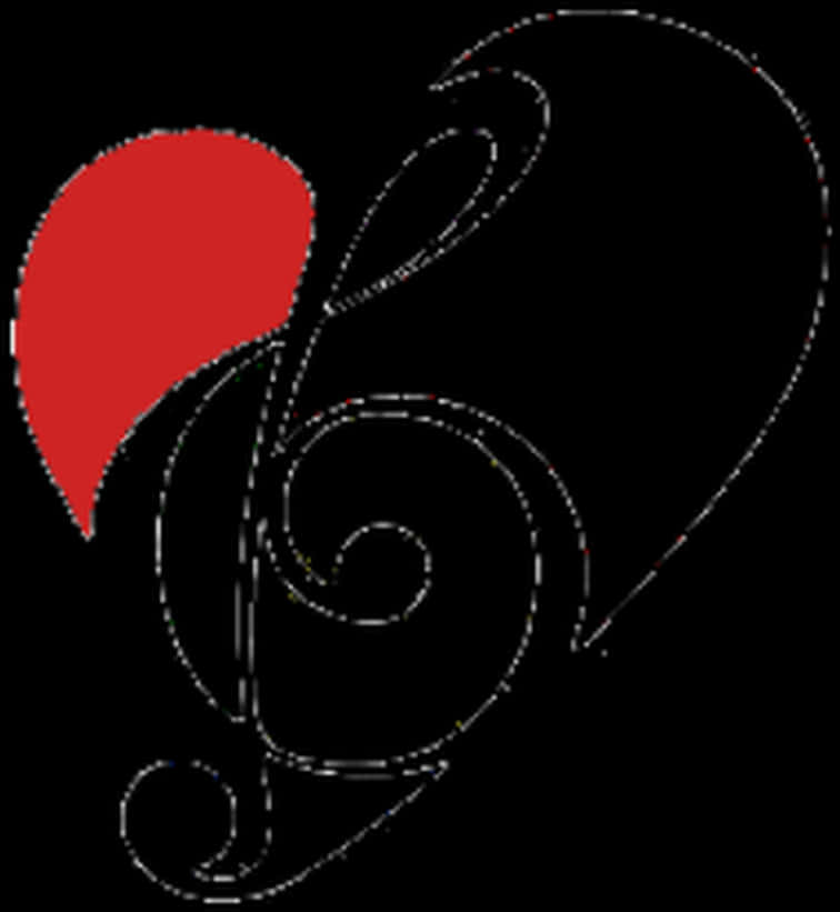 Abstract Musical Heart Design PNG Image