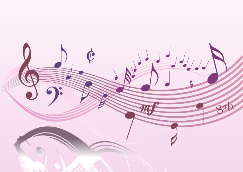 Abstract Musical Notes Background PNG Image