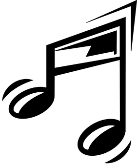 Abstract Musical Notes Black Background PNG Image