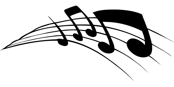 Abstract Musical Notes Design PNG Image