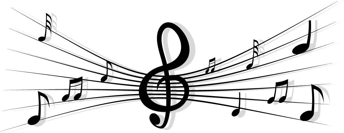 Abstract Musical Notes Design PNG Image