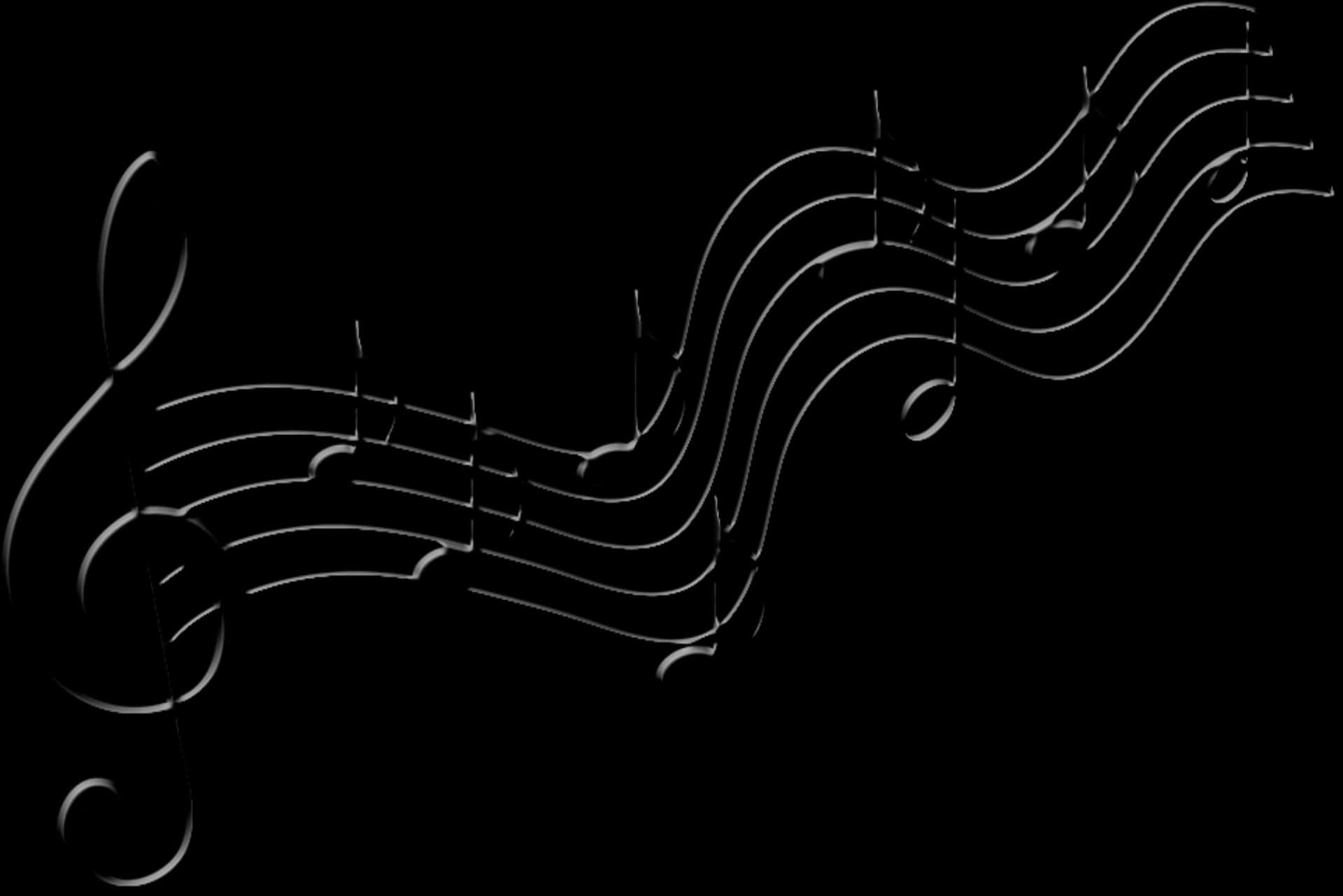 Abstract Musical Notes Flow PNG Image