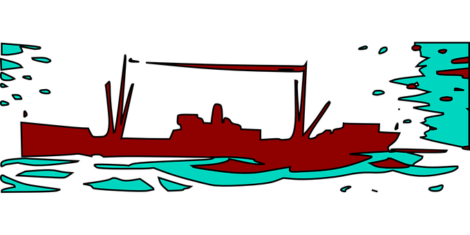 Abstract Navy Ship Silhouette PNG Image