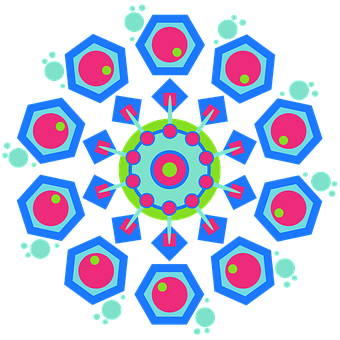 Abstract Neon Mandala Art PNG Image