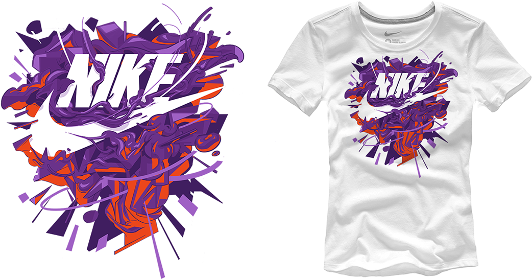 Abstract Nike Tshirt Design PNG Image