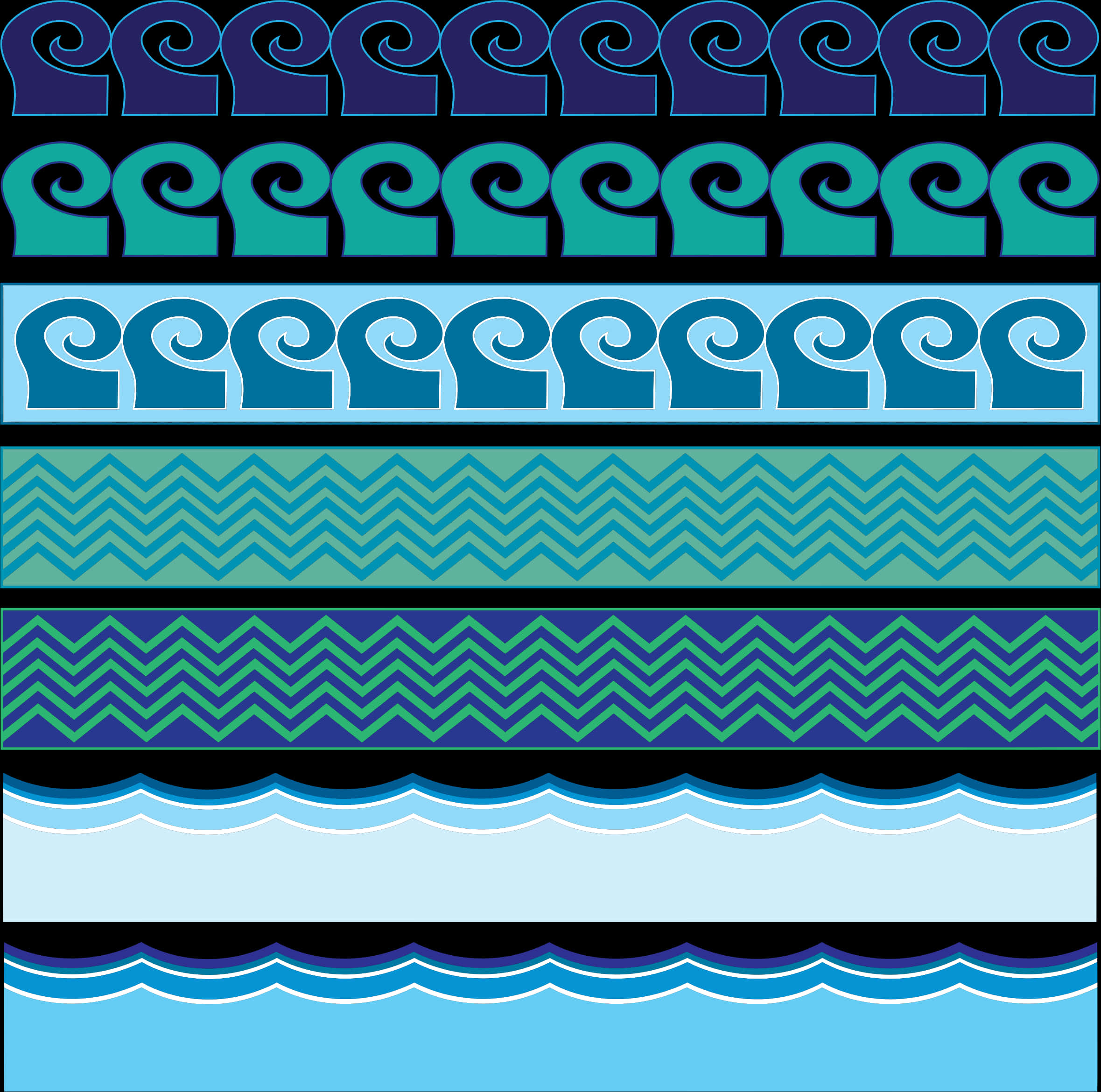 Abstract Ocean Waves Patterns PNG Image