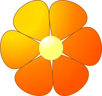 Abstract Orange Flower Illustration PNG Image