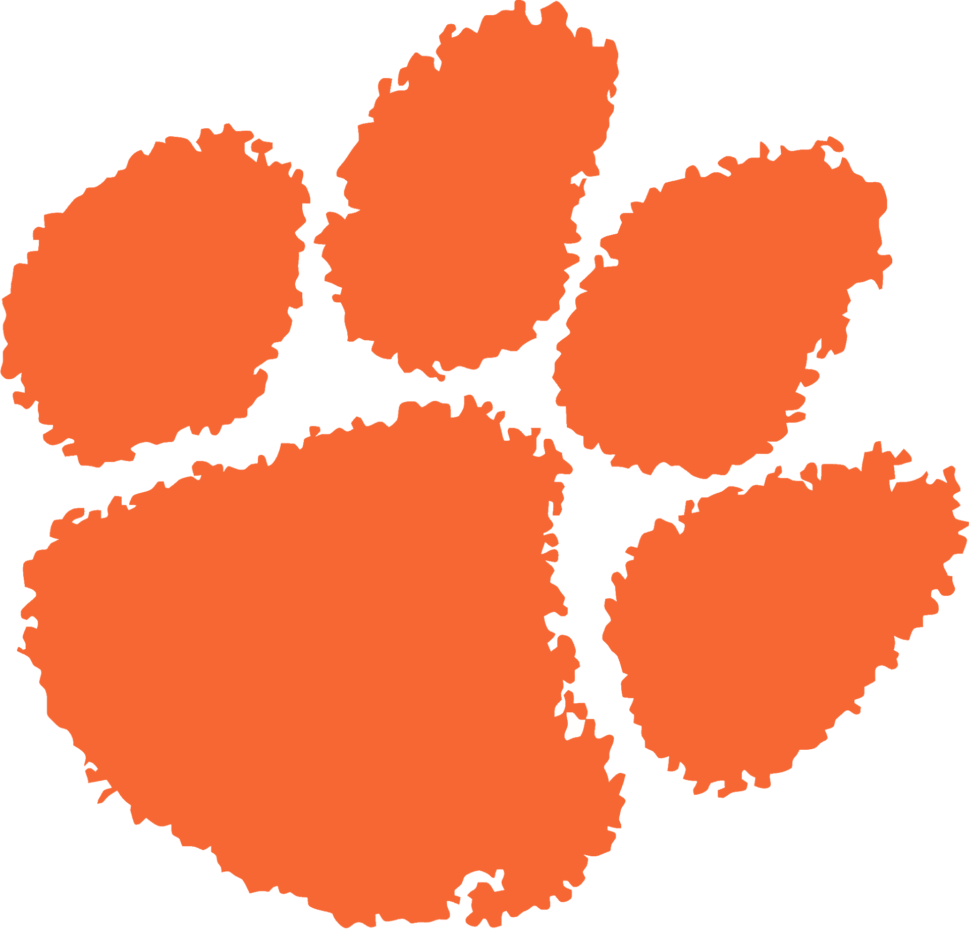 Abstract Orange Paw Prints PNG Image