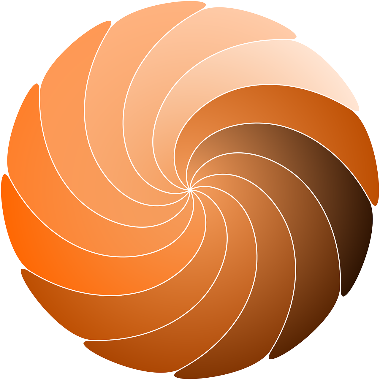 Abstract Orange Spiral Graphic PNG Image