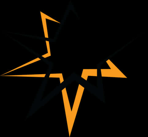 Abstract Orange Starburston Black Background PNG Image