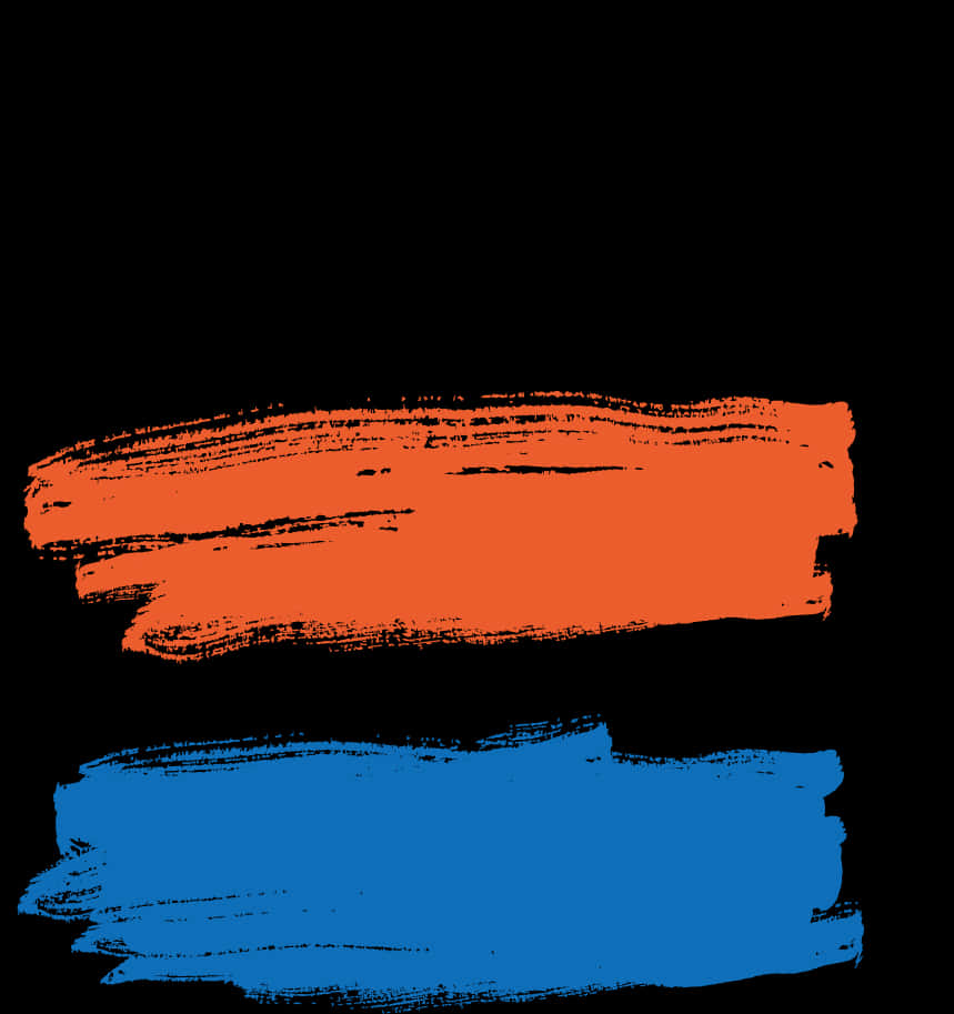 Abstract Orangeand Blue Brushstrokes PNG Image