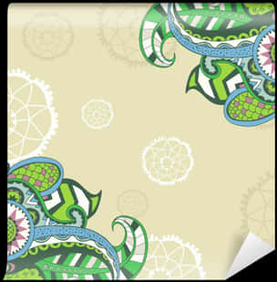 Abstract Paisley Corner Design PNG Image