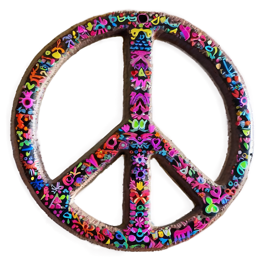 Abstract Peace Sign Art Png Feg PNG Image