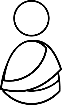 Abstract Person Icon Blackand White PNG Image