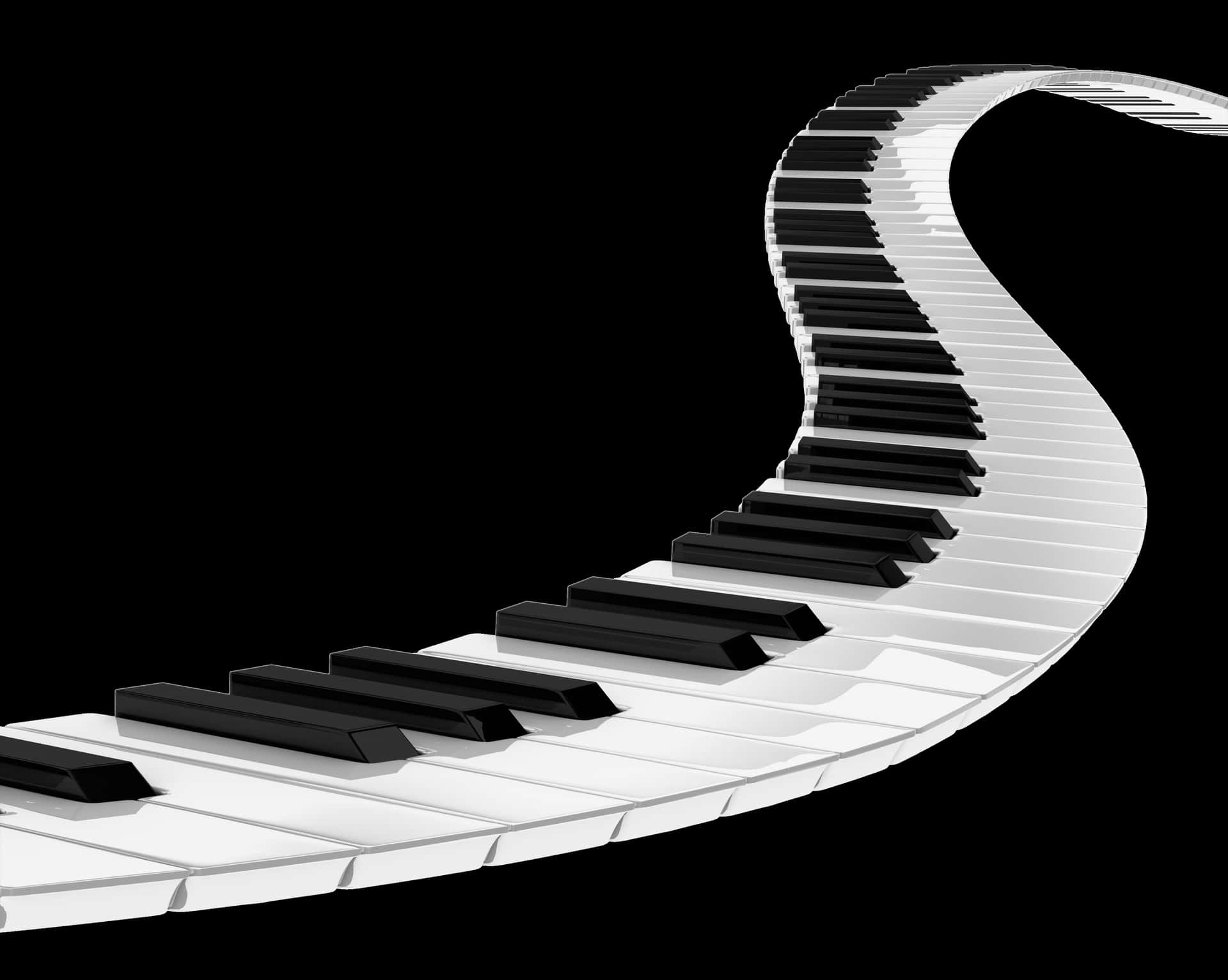 Abstract Piano Keyboard Curve PNG Image