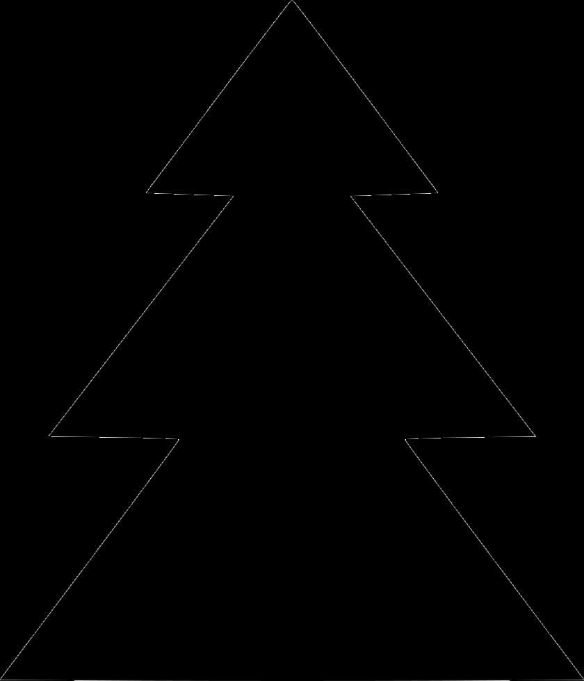 Abstract Pine Tree Outline PNG Image