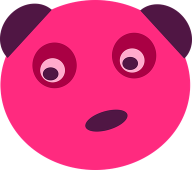 Abstract Pink Bear Face Graphic PNG Image