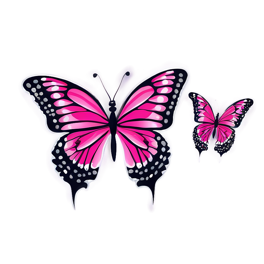 Abstract Pink Butterfly Drawing Png Phb PNG Image