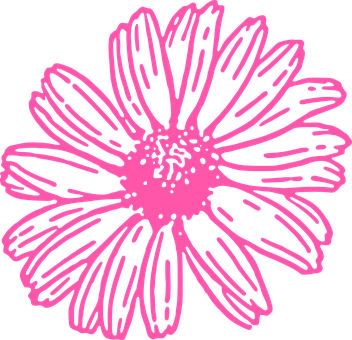 Abstract Pink Daisy Graphic PNG Image