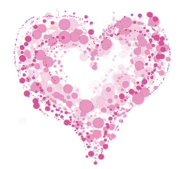 Abstract Pink Dots Heart PNG Image