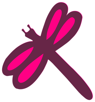 Abstract Pink Dragonfly Graphic PNG Image