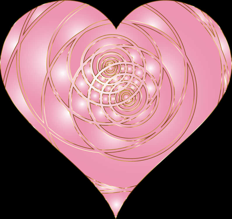 Abstract Pink Heart Spiral PNG Image