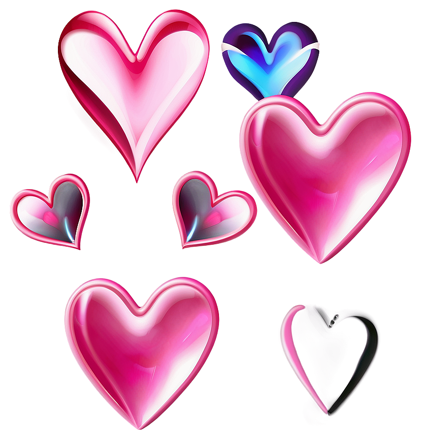 Abstract Pink Hearts Png Ywb85 PNG Image