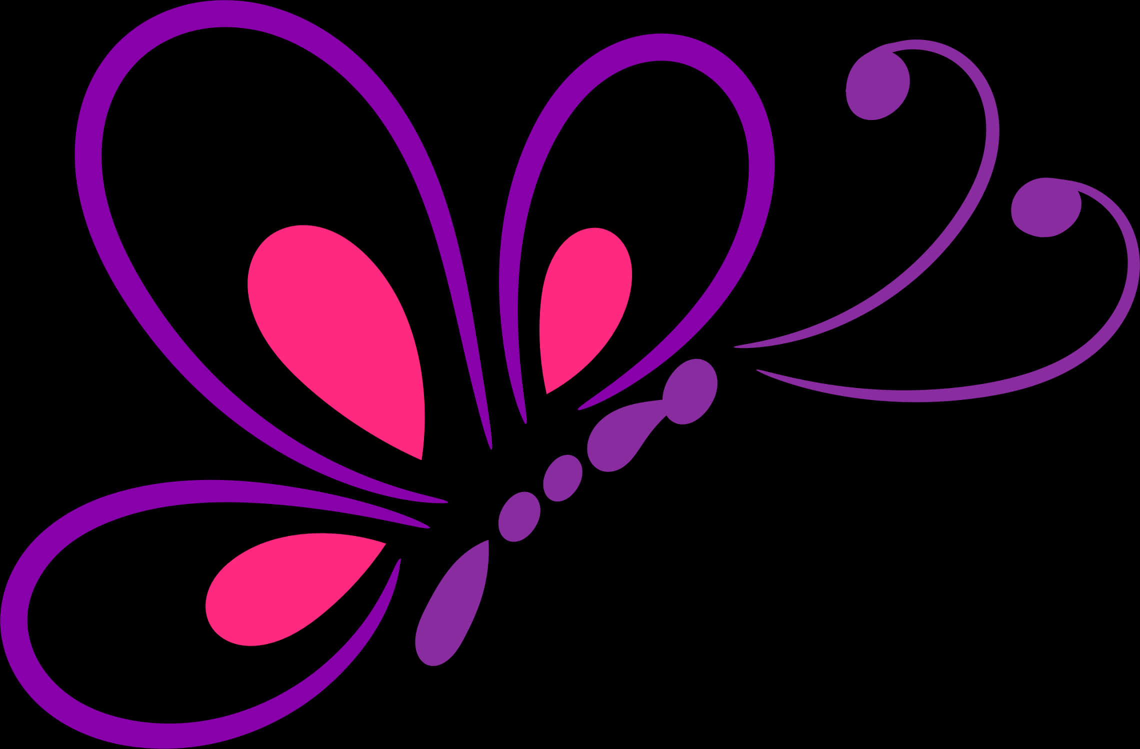 Abstract Pinkand Purple Butterfly Graphic PNG Image