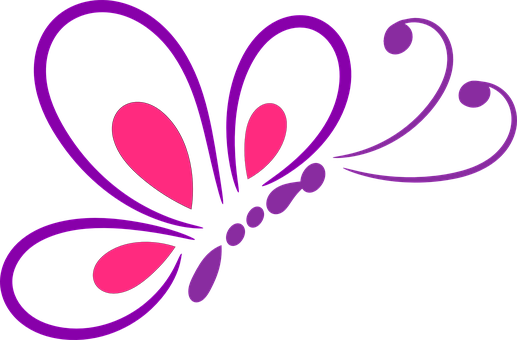 Abstract Pinkand Purple Butterfly Graphic PNG Image