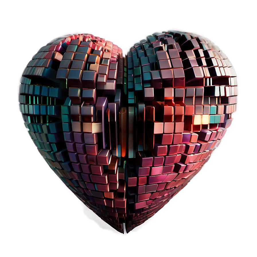 Abstract Pixel Heart Png 05252024 PNG Image