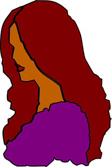 Abstract Profileof Red Haired Woman PNG Image