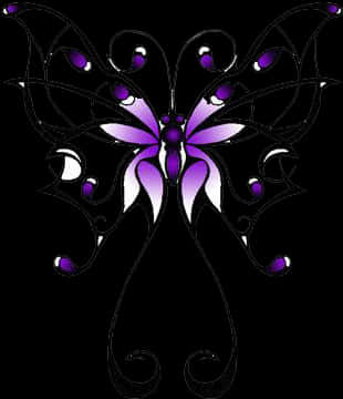 Abstract Purple Butterfly Art PNG Image