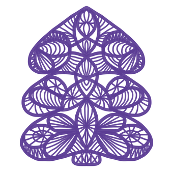 Abstract Purple Christmas Tree Paper Art PNG Image