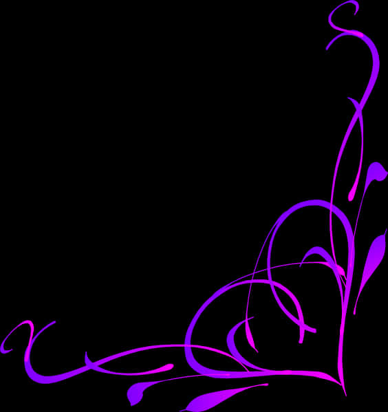 Abstract Purple Flourisheson Black Background PNG Image