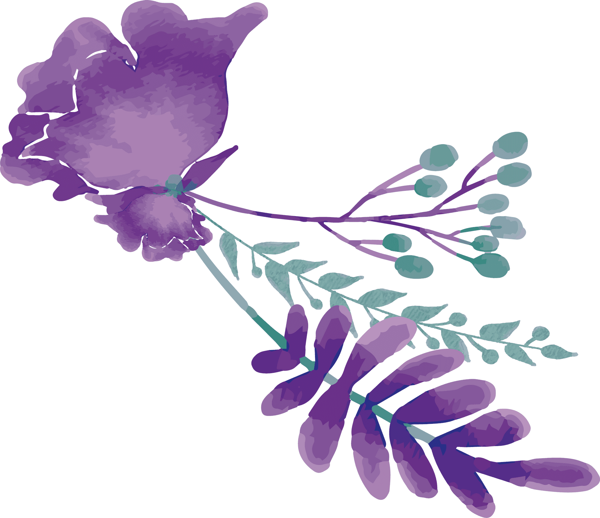 Abstract Purple Flower Illustration PNG Image