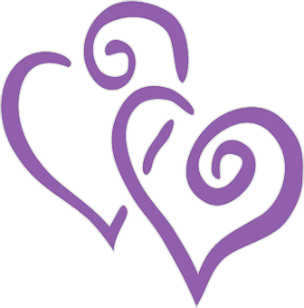 Abstract Purple Heart Design PNG Image