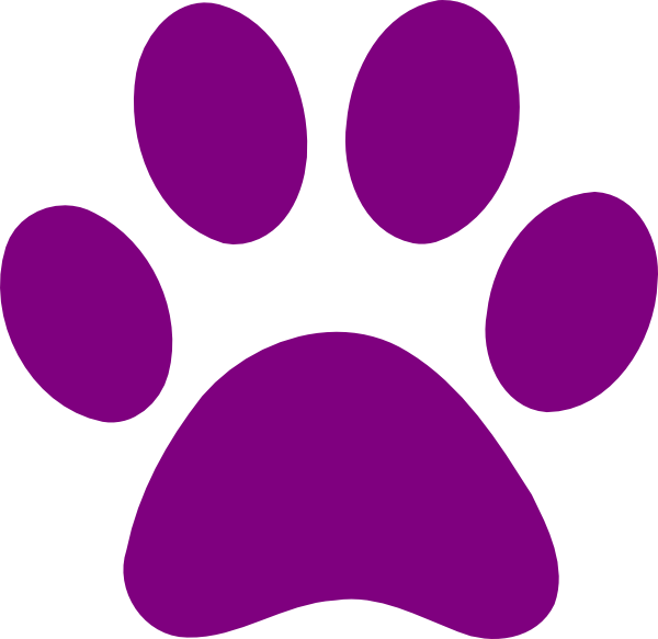 Abstract Purple Paw Print PNG Image