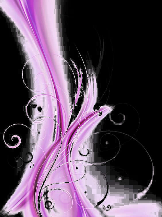 Abstract Purple Swirlson Black Background PNG Image