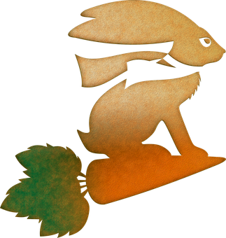 Abstract Rabbit Silhouette Art PNG Image