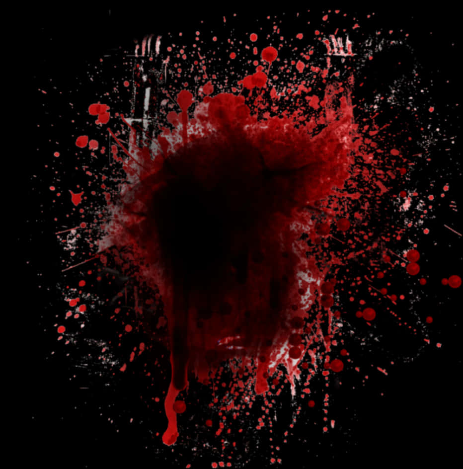 Abstract Red Blood Splatter Artwork PNG Image