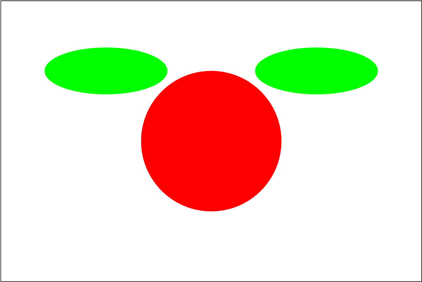 Abstract Red Circle Green Ellipses PNG Image