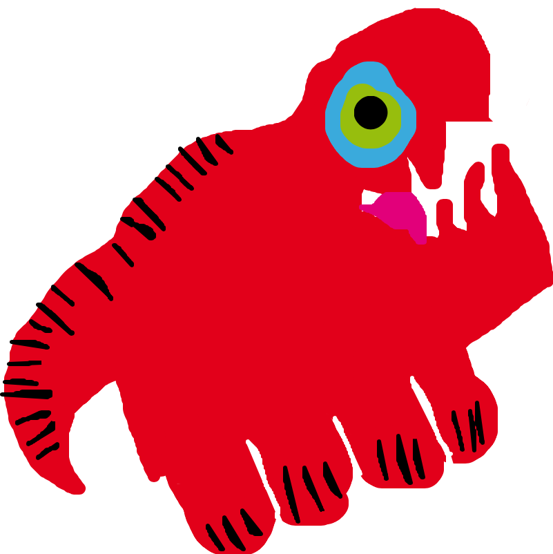 Abstract Red Creature Artwork PNG Image