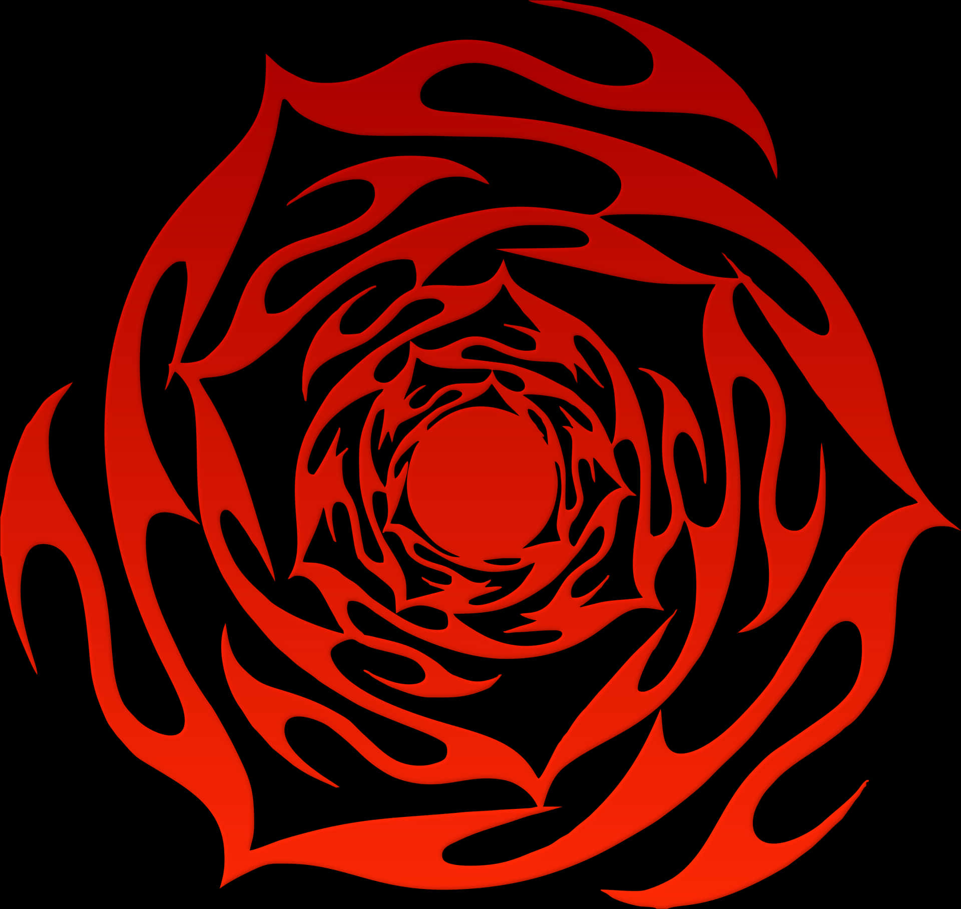 Abstract Red Flame Circle Design PNG Image