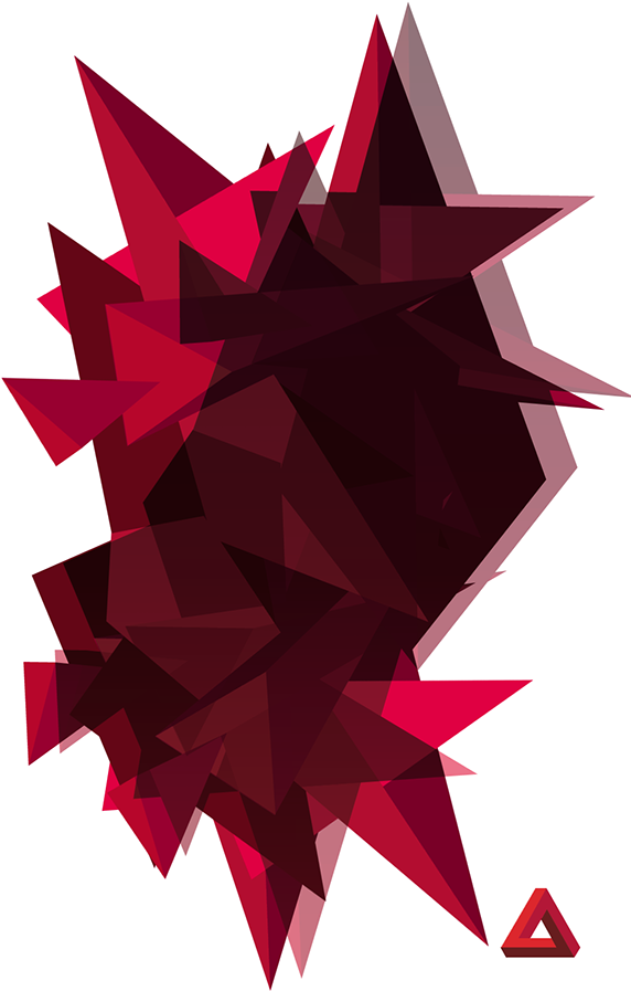 Abstract Red Geometric Explosion PNG Image