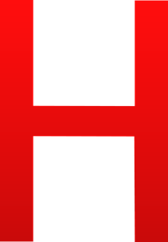 Abstract Red H Letter Design PNG Image